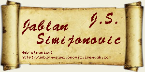Jablan Simijonović vizit kartica
